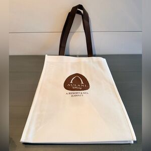 New Disney Aulani Resort & Spa Reusable Shopping Tote - Cream and Brown Logo